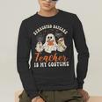 Exhausted Daycare Teacher Is My Costume Halloween Ghost Fun For Men Women Men's Long Sleeve T-Shirt, funny gift