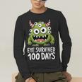 Eye Survived 100 Days Of School Monster Lover Teacher Kids Men's Long Sleeve T-Shirt, funny gift