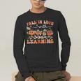 Fall In Love With Learning Autumn Teacher Thanksgiving Men's Long Sleeve T-Shirt, funny gift