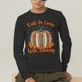 Fall In Love With Reading Pumpkin Autumn Librarians Teacher Men's Long Sleeve T-Shirt, funny gift