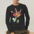 Flower American Sign Language ASL Teacher Teaching Deaf Men's Long Sleeve T-Shirt, funny gift Flower American Sign Language ASL Teacher Teaching Deaf Men's Long Sleeve T-Shirt, funny gift