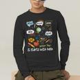 Friendship Inclusion Language Teacher It Starts With Hello Men's Long Sleeve T-Shirt, funny gift Friendship Inclusion Language Teacher It Starts With Hello Men's Long Sleeve T-Shirt, funny gift