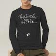 Fun Pregnant Teacher Announcement Idea- Footprints On Tummy Men's Long Sleeve T-Shirt, funny gift