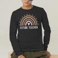 Future Teacher Kids Youth Girls Leopard Rainbow Women Men's Long Sleeve T-Shirt, funny gift