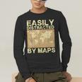 Geography Teacher Easily Distracted By Maps Men's Long Sleeve T-Shirt, funny gift Geography Teacher Easily Distracted By Maps Men's Long Sleeve T-Shirt, funny gift