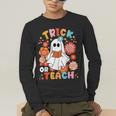 Groovy Halloween Trick Or Teach Retro Floral Ghost Teacher For Men Women Kids Men's Long Sleeve T-Shirt, funny gift Groovy Halloween Trick Or Teach Retro Floral Ghost Teacher For Men Women Kids Men's Long Sleeve T-Shirt, funny gift