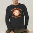 Halloween Teacher Crew Spooky Season Retro Ghost Men's Long Sleeve T-Shirt, funny gift