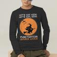 Halloween Teacher Witch Lets Eat Kids Punctuation Men's Long Sleeve T-Shirt, funny gift Halloween Teacher Witch Lets Eat Kids Punctuation Men's Long Sleeve T-Shirt, funny gift