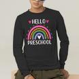 Hello Preschool Teacher Student Girls Rainbow Back To School Men's Long Sleeve T-Shirt, funny gift Hello Preschool Teacher Student Girls Rainbow Back To School Men's Long Sleeve T-Shirt, funny gift