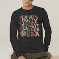In My Holly Xmas Jolly Teacher Era Teacher Vibes Christmas For Men Women Kids Men's Long Sleeve T-Shirt, funny gift In My Holly Xmas Jolly Teacher Era Teacher Vibes Christmas For Men Women Kids Men's Long Sleeve T-Shirt, funny gift