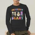 Inclusion Isn't Scary Ghost Halloween SLP Sped Teacher Men's Long Sleeve T-Shirt, funny gift Inclusion Isn't Scary Ghost Halloween SLP Sped Teacher Men's Long Sleeve T-Shirt, funny gift