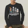 Inclusion Isn't Scary SLP Halloween Costume Sped Teacher Men's Long Sleeve T-Shirt, funny gift Inclusion Isn't Scary SLP Halloween Costume Sped Teacher Men's Long Sleeve T-Shirt, funny gift