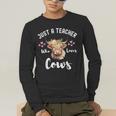 Just A Teacher Who Loves Cows Shirt Cute Highland Cow Men's Long Sleeve T-Shirt, funny gift