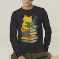 Kawaii Cats Lover Coffee Books Teacher Librarian Cat Men's Long Sleeve T-Shirt, funny gift Kawaii Cats Lover Coffee Books Teacher Librarian Cat Men's Long Sleeve T-Shirt, funny gift