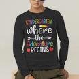 Kindergarten Where The Adventure Begins Shirt Children's Teacher Men's Long Sleeve T-Shirt, funny gift Kindergarten Where The Adventure Begins Shirt Children's Teacher Men's Long Sleeve T-Shirt, funny gift