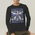Maestra El Salvador Coquette Bow Hispanic Spanish Teacher Men's Long Sleeve T-Shirt, funny gift