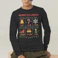 Merry Syllables Teacher Christmas Educational Kids Men's Long Sleeve T-Shirt, funny gift
