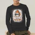 Messy Bun Spooky Teacher Bleached Halloween Teachers Men's Long Sleeve T-Shirt, funny gift Messy Bun Spooky Teacher Bleached Halloween Teachers Men's Long Sleeve T-Shirt, funny gift