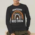 Montessori Teacher Halloween Boo Rainbow Leopard Halloween Men's Long Sleeve T-Shirt, funny gift