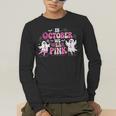 In October We Wear Pink Ballet Ghost Teacher Breast Cancer Men's Long Sleeve T-Shirt, funny gift