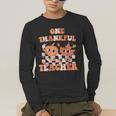 One Thankful Teacher Fall Leaves Thanksgiving Retro Men's Long Sleeve T-Shirt, funny gift