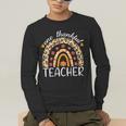 One Thankful Teacher Thanksgiving Rainbow Leopard Fall Men's Long Sleeve T-Shirt, funny gift One Thankful Teacher Thanksgiving Rainbow Leopard Fall Men's Long Sleeve T-Shirt, funny gift