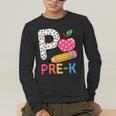 P Is For Pre K Teacher Student Pencil Apple Back To School Men's Long Sleeve T-Shirt, funny gift P Is For Pre K Teacher Student Pencil Apple Back To School Men's Long Sleeve T-Shirt, funny gift