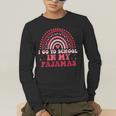 Rainbow Homeschool Mom Teacher I Go To School In My Pajamas Men's Long Sleeve T-Shirt, funny gift