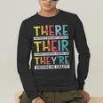 There Their They’Re Grammar Joke For English Teacher Student Men's Long Sleeve T-Shirt, funny gift