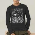 Read In Peace Skeleton Reading Teacher Spooky Halloween Men's Long Sleeve T-Shirt, funny gift Read In Peace Skeleton Reading Teacher Spooky Halloween Men's Long Sleeve T-Shirt, funny gift