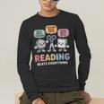 Reading Beats Everything Teacher Rock Paper Scissors Men's Long Sleeve T-Shirt, funny gift Reading Beats Everything Teacher Rock Paper Scissors Men's Long Sleeve T-Shirt, funny gift