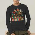 Retro Instructional Assistant Wildflowers Teacher Aide Men's Long Sleeve T-Shirt, funny gift Retro Instructional Assistant Wildflowers Teacher Aide Men's Long Sleeve T-Shirt, funny gift