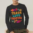 Retro Teach Love Inspire Back To School Teachers Men's Long Sleeve T-Shirt, funny gift