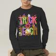 Retro Trick Or Teach Leopard Ghost Halloween Spooky Teacher Men's Long Sleeve T-Shirt, funny gift Retro Trick Or Teach Leopard Ghost Halloween Spooky Teacher Men's Long Sleeve T-Shirt, funny gift