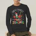 Santa's Favorite Music Teacher Christmas Santa Hat Matching Men's Long Sleeve T-Shirt, funny gift