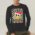 Santas Favorite Teacher Retro Groovy Smile Face Christmas Men's Long Sleeve T-Shirt, funny gift Santas Favorite Teacher Retro Groovy Smile Face Christmas Men's Long Sleeve T-Shirt, funny gift