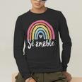 Sé Amable Spanish Bilingual Teacher Be Kind Boho Rainbow Men's Long Sleeve T-Shirt, funny gift
