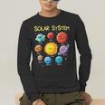 Solar System Cute Face Planets Space Science Teacher School Men's Long Sleeve T-Shirt, funny gift