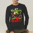 My Students Stole My Heart Teacher Holiday Merry Christmas Men's Long Sleeve T-Shirt, funny gift