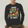 Super Teacher By Day Super Tired By Night Men's Long Sleeve T-Shirt, funny gift