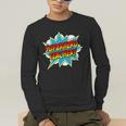 Superhero Teacher Retro Comic Teaching Superpower Men's Long Sleeve T-Shirt, funny gift