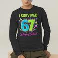 I Survived 67 Days Of School 67 Meme Science Teacher Men's Long Sleeve T-Shirt, funny gift I Survived 67 Days Of School 67 Meme Science Teacher Men's Long Sleeve T-Shirt, funny gift