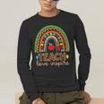 Teach Love Inspire Rainbow Leopard Cheetah Print Teacher Men's Long Sleeve T-Shirt, funny gift
