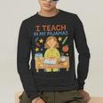 I Teach In My Pajamas Crayon Home School Teacher PJs Men's Long Sleeve T-Shirt, funny gift I Teach In My Pajamas Crayon Home School Teacher PJs Men's Long Sleeve T-Shirt, funny gift