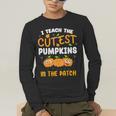 Teacher Halloween Pre-K Teacher Kindergarten Cutest Pumpkins Men Women Kids Men's Long Sleeve T-Shirt, funny gift