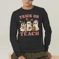 Teacher Halloween Trick Or Teach Cute Ghost Coffee Pumpkins Men's Long Sleeve T-Shirt, funny gift