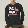This Teacher Loves Her Flock Teaching Flamingo Girl Men's Long Sleeve T-Shirt, funny gift This Teacher Loves Her Flock Teaching Flamingo Girl Men's Long Sleeve T-Shirt, funny gift