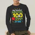 My Teacher Survived 100 Days Of Me Men's Long Sleeve T-Shirt, funny gift My Teacher Survived 100 Days Of Me Men's Long Sleeve T-Shirt, funny gift
