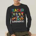 Teacher Of Tiny Superheroes Teach 100th Day Of School Men Women Girls Kids Men's Long Sleeve T-Shirt, funny gift Teacher Of Tiny Superheroes Teach 100th Day Of School Men Women Girls Kids Men's Long Sleeve T-Shirt, funny gift
