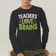 Teachers Love Brains Halloween Teacher Zombie Men's Long Sleeve T-Shirt, funny gift Teachers Love Brains Halloween Teacher Zombie Men's Long Sleeve T-Shirt, funny gift